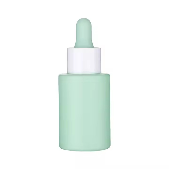Custom Color 15ml 20ml 30ml 50ml 60ml 100ml Essential Oil Serum Flat Shoulder Frosted clear Glass Dropper Bottle with Pipette