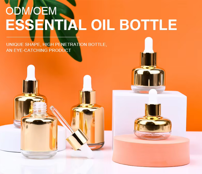 Luxury Essential Oil Packaging 20ml 30ml 40ml 50ml 60ml Cosmetic Eye Dropper Serum Essential Oil Glass Dropper Bottle