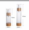 Cosmetic Packaging Vacuum 15ml 30ml 50ml Bamboo Airless Pump Bottle with Lotion Pump