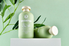 Brand Eco-friendly Soft Cosmetic Packaging Body Wash 200ml 300ml 400ml 500ml HDPE Green Plastic Shampoo Bottle With Bamboo Lid