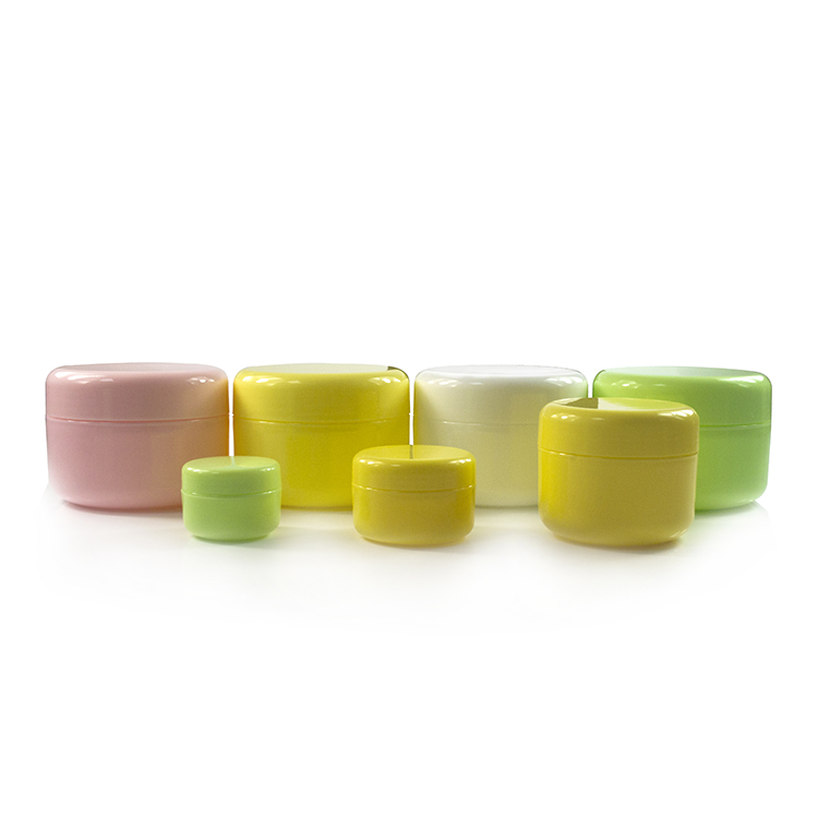 Gold Strip Dome Lid Empty Cosmetic Body Butter Scrub Cream Container White PP Plastic Jar Pot