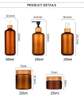 Eco-friendly PET Amber Frosted Bottle Set 250ml 500ml Plastic Lotion Pump Bottle 8oz 250g Body Butter Cream Jar with Bamboo Lid