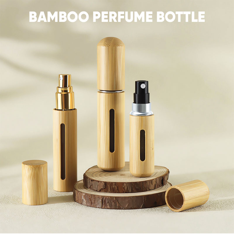 Luxury Perfume Bottle 5ml 8ml 10ml Refillable Bamboo Perfume Bottles with Plastic Glass Inner