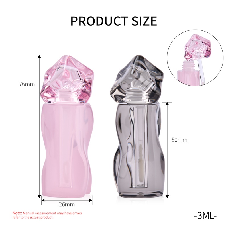 New Design Cute Lip Gloss Plastic Tube 3ml Gloss Brush Screw Pink Tube Wholesale Custom Packaging Private Label