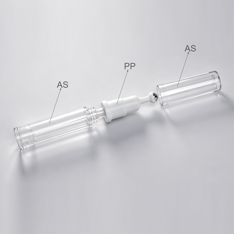 Massage Vacuum Dispensing Bottle 5ml 10ml 15ml AS PP Plastic Eye Cream Vacuum Airless Bottle Tube with Steel Roll on Ball