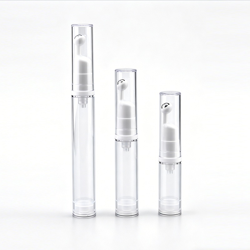 Massage Vacuum Dispensing Bottle 5ml 10ml 15ml AS PP Plastic Eye Cream Vacuum Airless Bottle Tube with Steel Roll on Ball