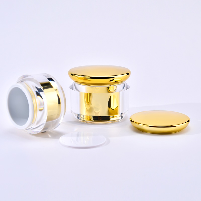 Luxury Design 5g 15g 30g Gold Silver Mushroom Shape Double Wall Plastic Gel Polish Moisturizer Face Eye Cream Cosmetic Jar