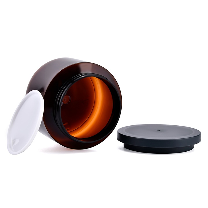 Empty Body Scrub Cream Container 250ml PET Plastic Moisturizer Cleanser Evening Mask Cosmetic Cream Jar with Plastic Screw Cap