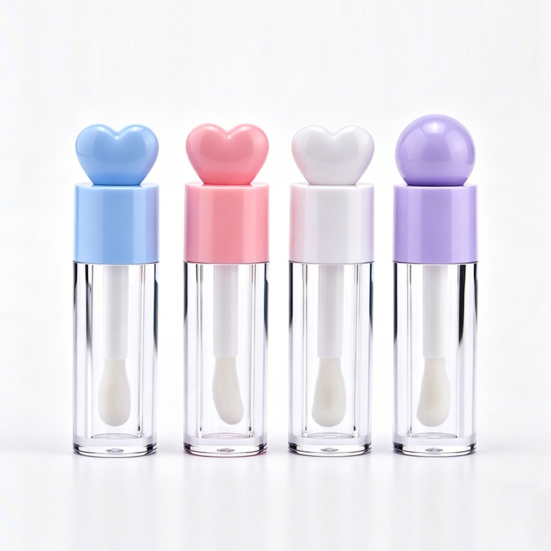 Love-Type Lip Gloss Tube Container Clear Cosmetic Empty Tube for Lipstick Blush Lipgloss Tube With Big Brush