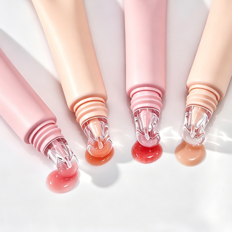 10ml Plastic PE Cosmetic Lip Gloss Lipstick Lipbalm Lip Scrub Squeeze Container Packaging Tube with Keychain
