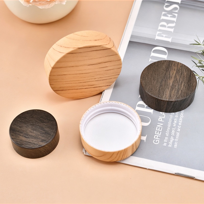30ml 50ml 100ml Clear Amber Black Empty Eye Face Cream Moisturizer Container Glass Cosmetic Jar With Bamboo Wood Plastic Lid