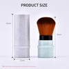 Portable Retractable Travel Makeup Powder Brush Tool Multi Color Marble Pattern Handle Brush for Foundation Blush