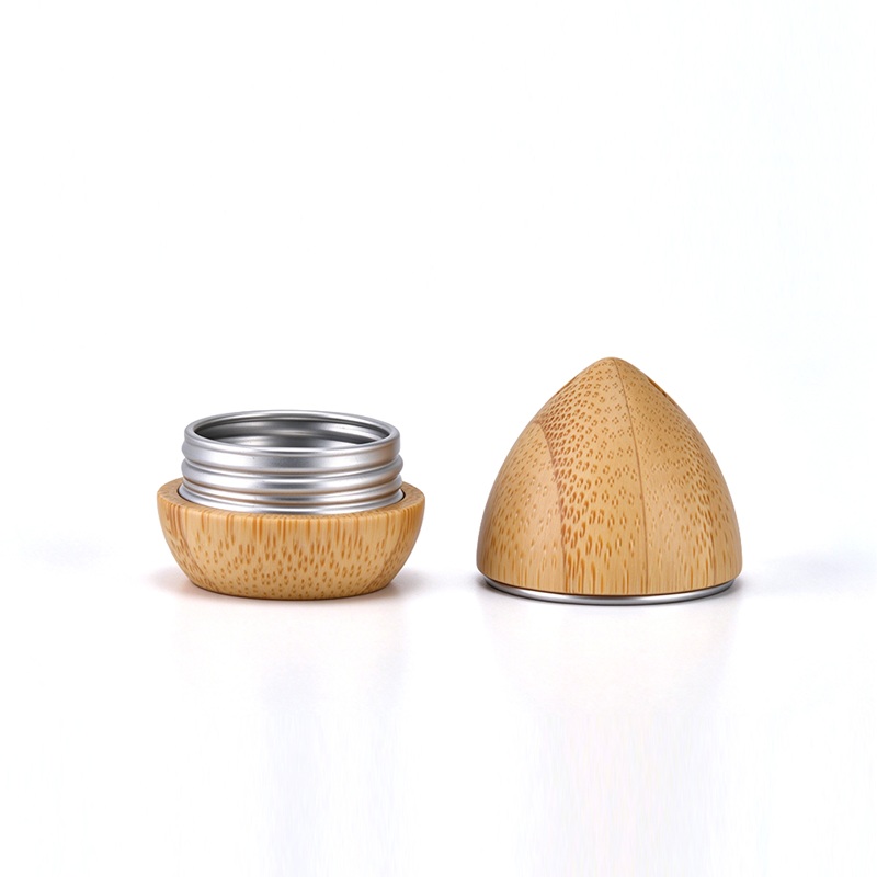 Natural Bamboo Aluminum Jars Round Wormwood Cream Sunscreen Solid Perfume case Box 5g Small Cosmetic Container Cream Jar