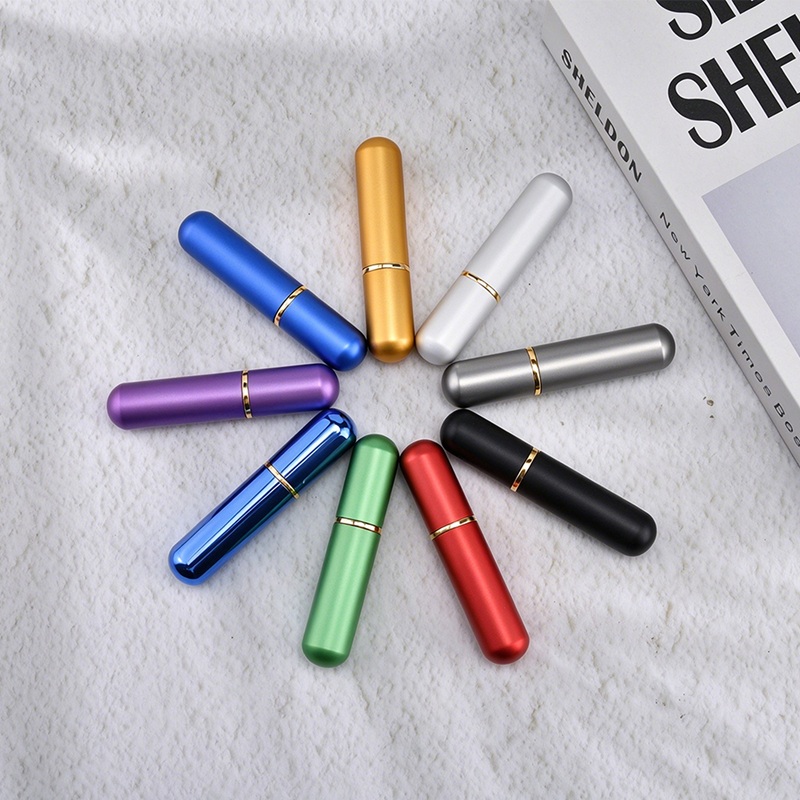 Factory Custom Metal Aromatherapy Bottle 5ml Nasal Inhaler Bottle With Cotton Core Mini Perfume Bottle Luxury for Travel