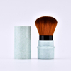 Portable Retractable Travel Makeup Powder Brush Tool Multi Color Marble Pattern Handle Brush for Foundation Blush
