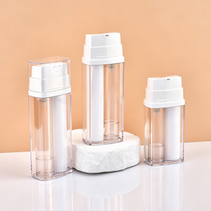 Hot Sale Empty Double Tube 2 in 1 Dual Chamber Face Cream Eye Cream Serum Plastic Cosmetic Airless Lotion Pump Bottles