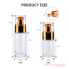 Glass Lotion Bottle 20ml 30ml Rose Gold Pump Spray Printed pp Cover Foundation Cosmetic Packaging Skin Care Products
