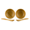 Eco Friendly Customization Bamboo Bowl Cute Mini Facial Skin Care Bamboo Face Facicl Bowl with Spoon