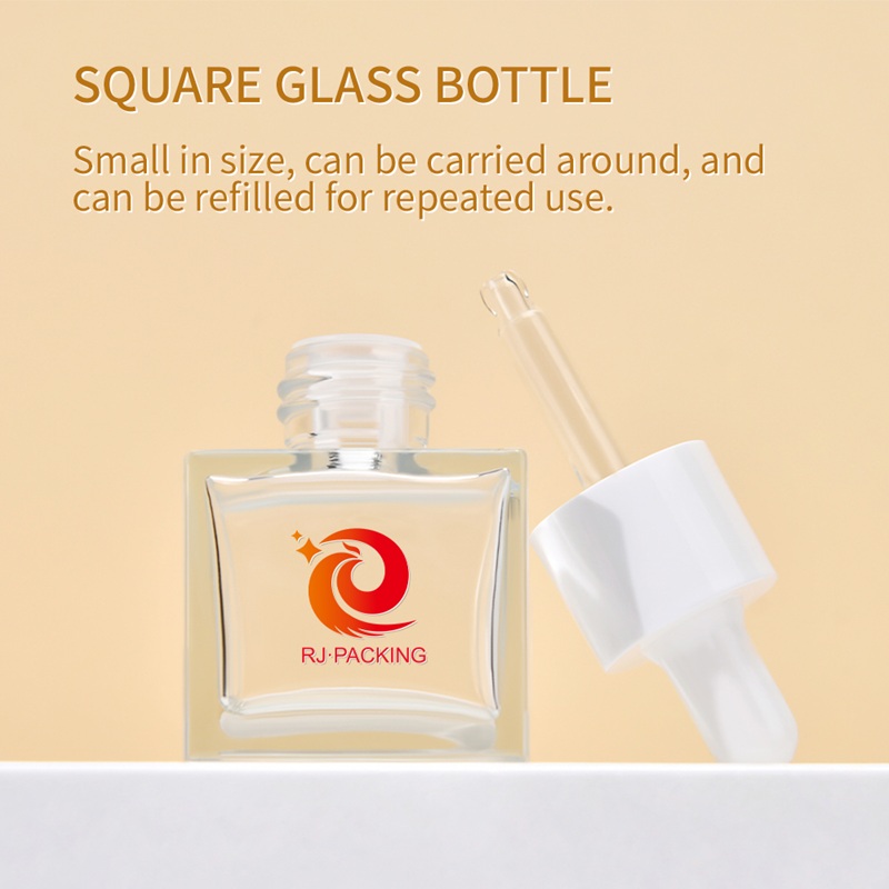 square glass pump bottle