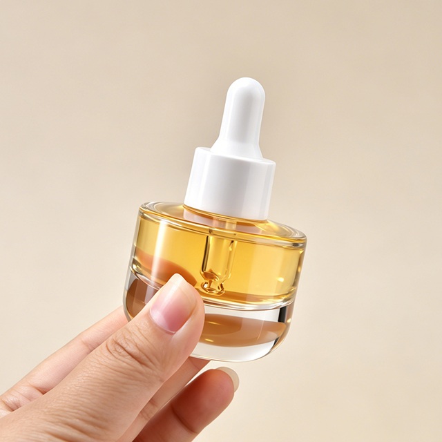 Clear Thick Bottom Glass Bottle with Rubber Dropper