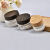 30ml 50ml 100ml Clear Amber Black Empty Eye Face Cream Moisturizer Container Glass Cosmetic Jar With Bamboo Wood Plastic Lid