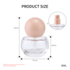 New 30ml Round Glass Foundation Bottle for Portable Energy Facial Moisturizer Eye Cream Lotion Container Cosmetic Packaging