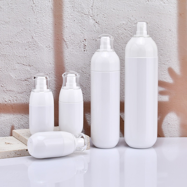 White PET Pump Spray Bottle 50ml 60ml 80ml 100ml 200ml 300ml Essence Lotion Toner Skincare Fine Mist Cosmetic Spray Bottle