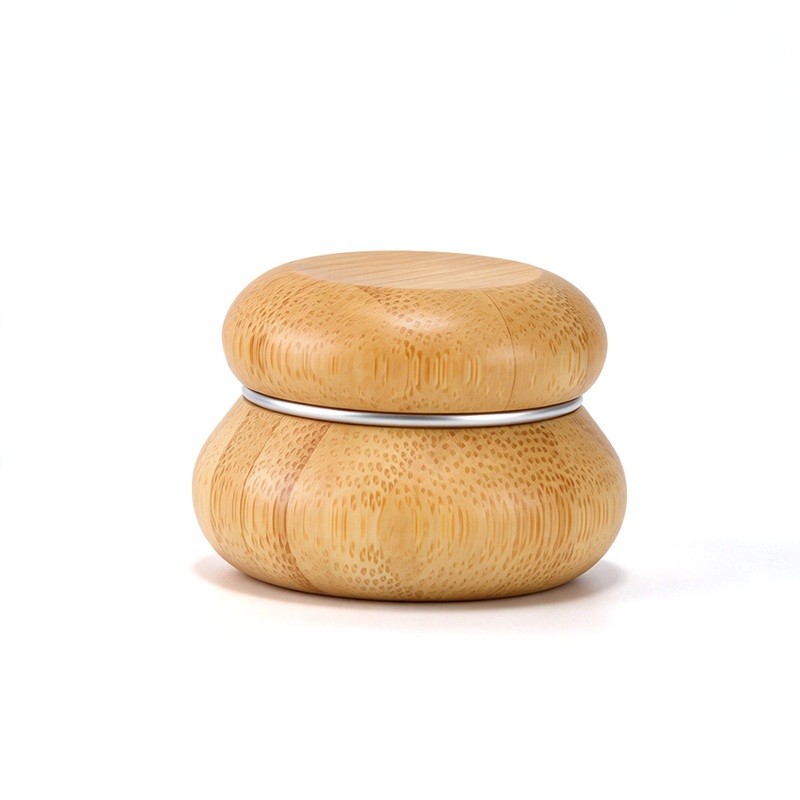 Natural Bamboo Aluminum Jars Round Wormwood Cream Sunscreen Solid Perfume case Box 5g Small Cosmetic Container Cream Jar