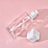 Luxury Unique Shape clear Glass Cream Jar with Screw-On Lid 30g 50ml 100ml 120ml Skincare Serum & Cosmetic Packaging Bottle