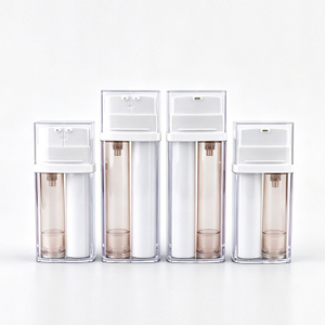 Hot Sale Empty Double Tube 2 in 1 Dual Chamber Face Cream Eye Cream Serum Plastic Cosmetic Airless Lotion Pump Bottles