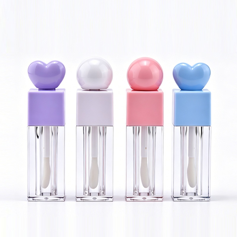 Love-Type Lip Gloss Tube Container Clear Cosmetic Empty Tube for Lipstick Blush Lipgloss Tube With Big Brush
