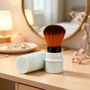 Portable Retractable Travel Makeup Powder Brush Tool Multi Color Marble Pattern Handle Brush for Foundation Blush