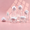 Luxury Unique Shape clear Glass Cream Jar with Screw-On Lid 30g 50ml 100ml 120ml Skincare Serum & Cosmetic Packaging Bottle