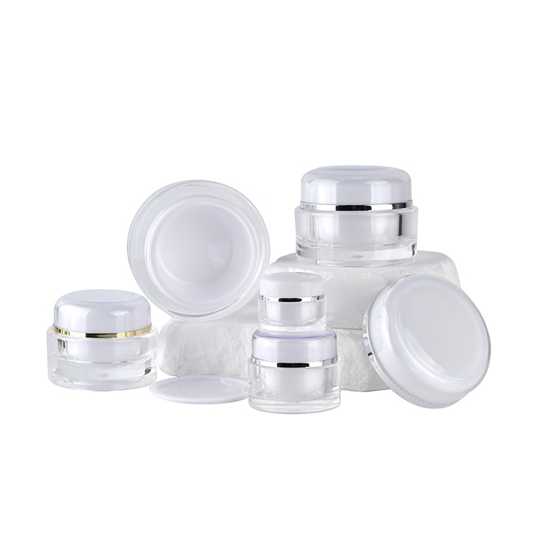 5g 15g 30g 50g Acrylic Cream Container Empty Clear Round Double Wall Plastic Eye Face Cream Jar Skincare Cosmetic Package