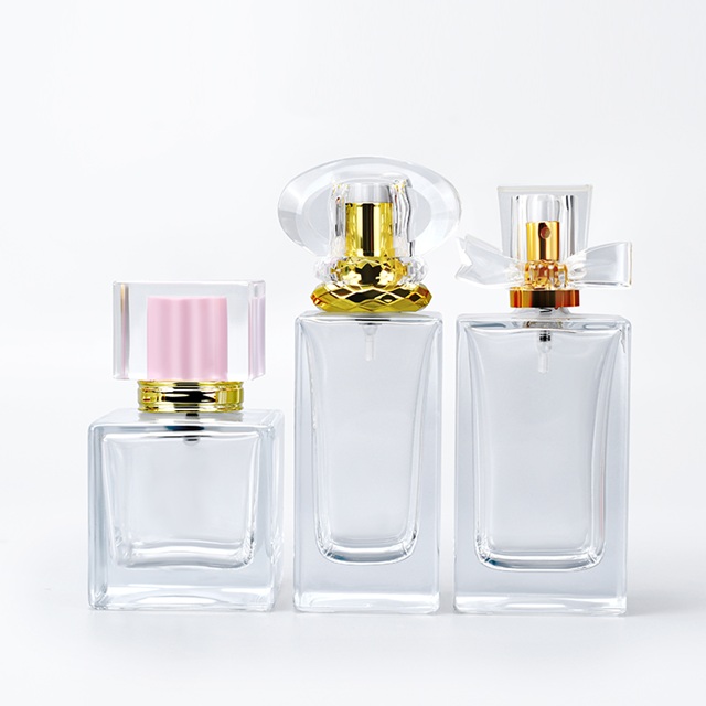 Customized Empty Perfume Fragrance Spray clear 30ml 50ml 60ml Glass Perfume Spray Bottle