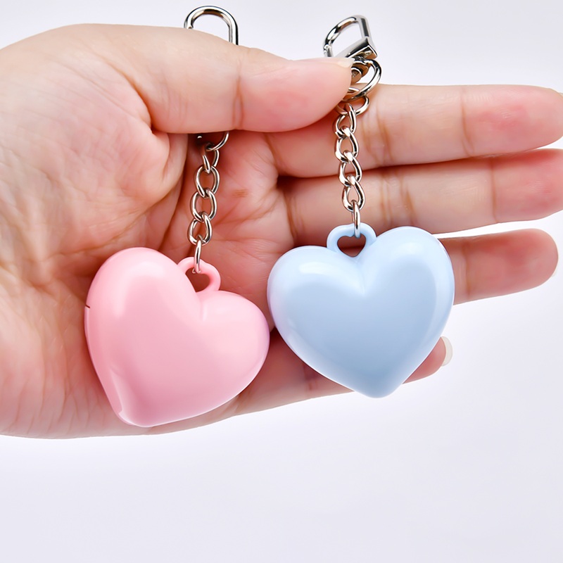 Lipstick Portable Travel case Heart Shape Blush Powder Portable Travel Case Jar Keychain with Mirror