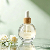 Popular 15ml 20ml 30ml aceite para el cabello aceite de aromaterapia aceite esencial suero botella cuentagotas de vidrio con tapa de rosa dorada y plateada