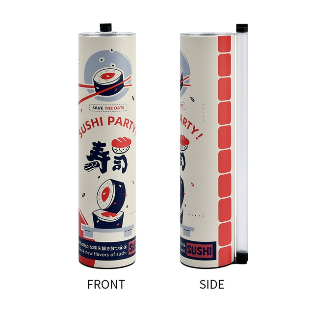 Custom Printed Eco-friendly Food Grade Sushi Push Pop Paper Tube Cylinder Paper Canister Sushi Packaging