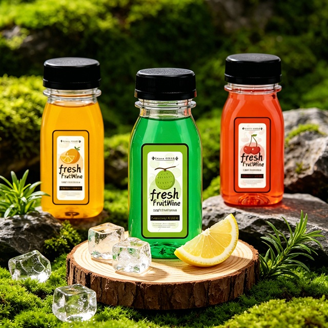 60ml 120ml 250ml PET Plastic Beverage Juice Bottle Square Transparent PET Drinks Plastic Juice Bottle With Cap