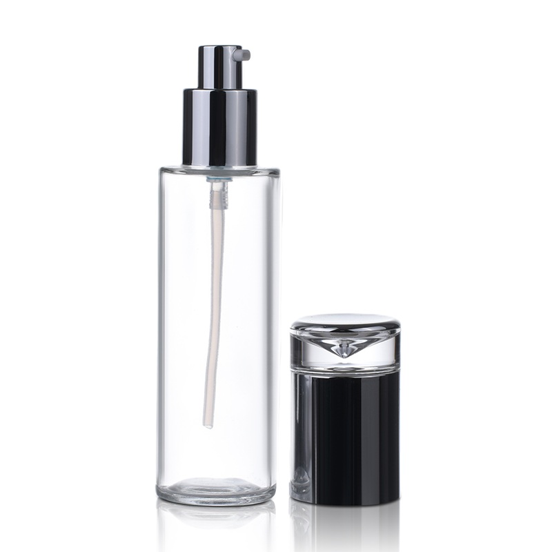 Cosmetic Packaging clear Glass Skin Care Lotion Serum Pump Bottles and Glass Cream Jar Containers
