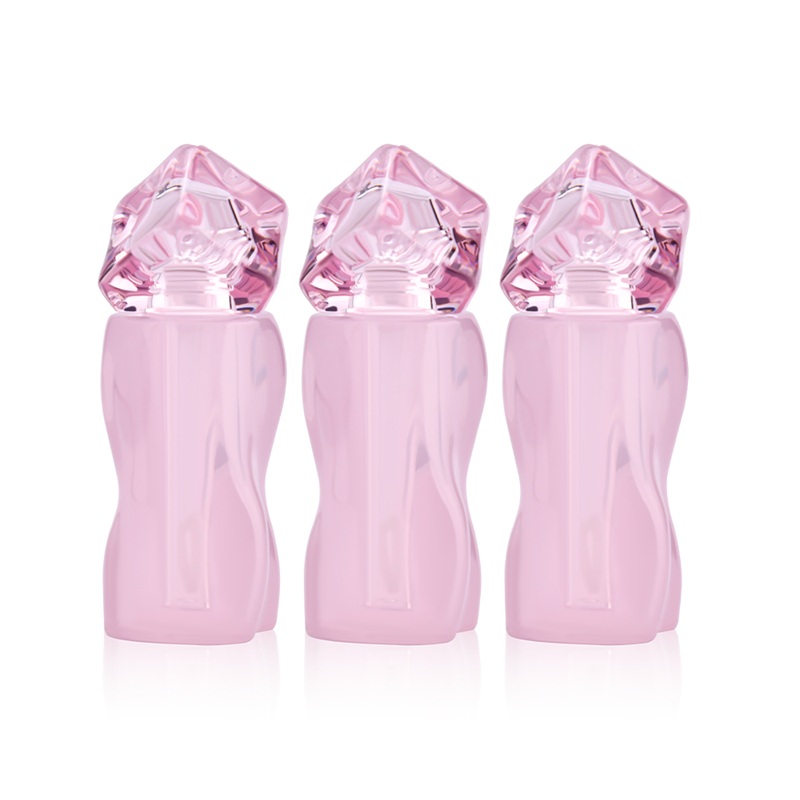 New Design Cute Lip Gloss Plastic Tube 3ml Gloss Brush Screw Pink Tube Wholesale Custom Packaging Private Label