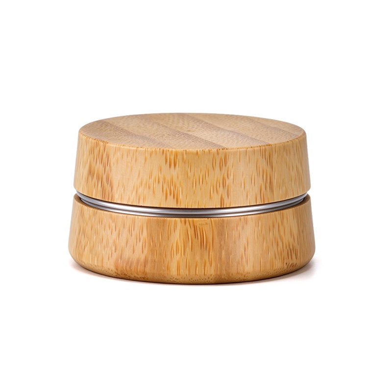 Natural Bamboo Aluminum Jars Round Wormwood Cream Sunscreen Solid Perfume case Box 5g Small Cosmetic Container Cream Jar