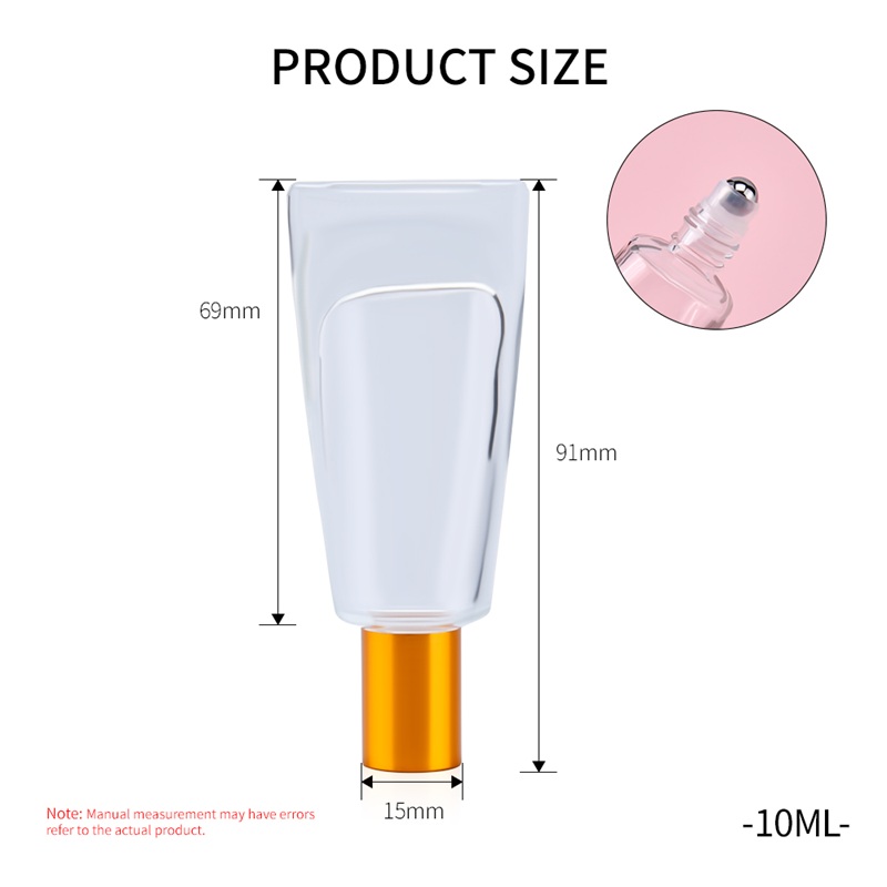 Doldurulabilir Serum Kozmetik Ambalaj 10 ml Şeffaf Esansiyel Yağı Parf&uuml;m Parf&uuml;m Yağı Rulo Cam Şişe ile Rulo Topu