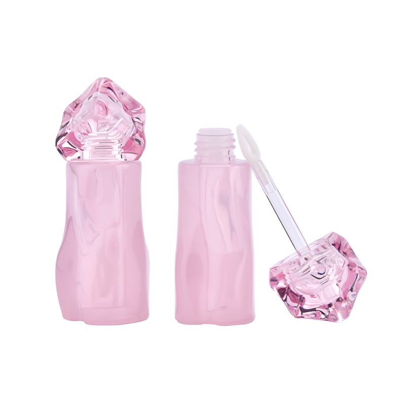 New Design Cute Lip Gloss Plastic Tube 3ml Gloss Brush Screw Pink Tube Wholesale Custom Packaging Private Label