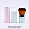 Portable Retractable Travel Makeup Powder Brush Tool Multi Color Marble Pattern Handle Brush for Foundation Blush