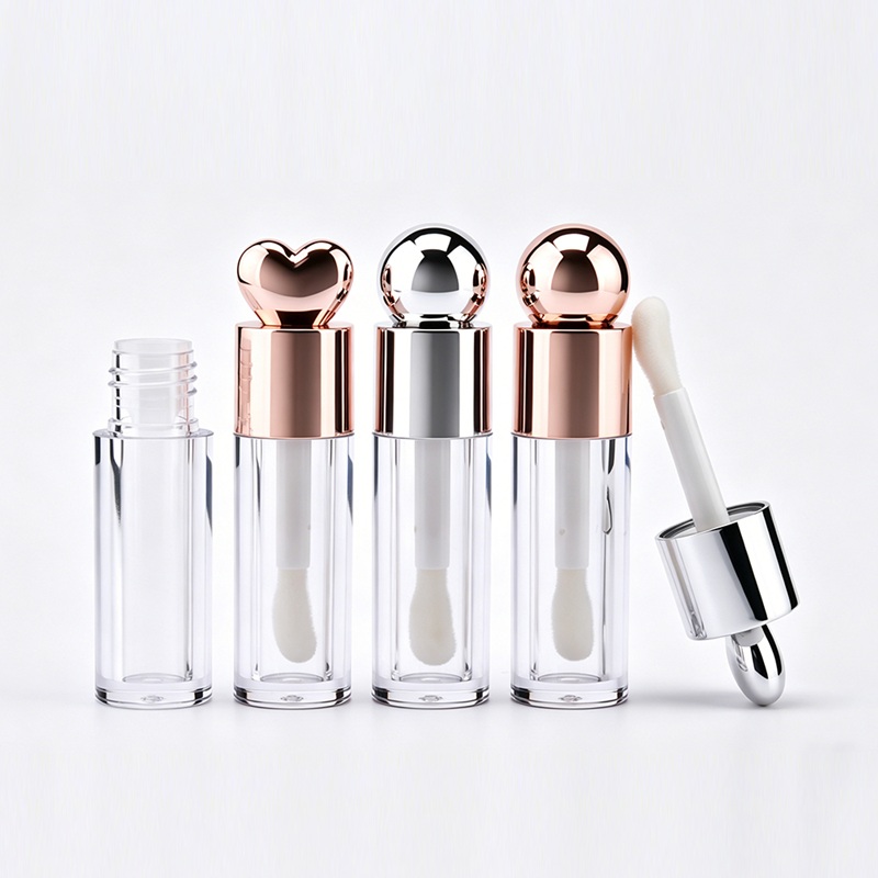 Love-Type Lip Gloss Tube Container Clear Cosmetic Empty Tube for Lipstick Blush Lipgloss Tube With Big Brush